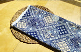 Korean Traditional Sacred Bell Bandana Navy Patterned Cotton Fabric made in Korea by the Half Yard