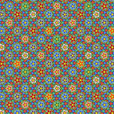 Korean Traditional Dancheong Lotus Plate Patterned Cotton Fabric made in Korea by the Half Yard