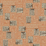 Korean Traditional Flower Wall Patterned Cotton Fabric made in Korea by the Half Yard