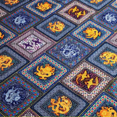 Korean Traditional Five Toes Dragon & Phoenix Bandana Patterned Cotton Fabric made in Korea by the Half Yard