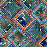 Korean Traditional Bandana Style 10 symbols of Longevity Patterned Cotton Fabric made in Korea by the Half Yard