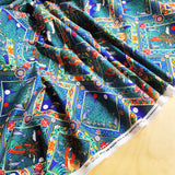 Korean Traditional Bandana Style 10 symbols of Longevity Patterned Cotton Fabric made in Korea by the Half Yard