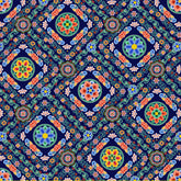 Korean Traditional Bandana Style Dancheong Patterned Cotton Fabric made in Korea by the Half Yard