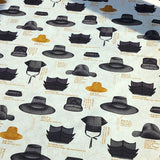 Korean Traditional Hat "Gat" Patterned Cotton Fabric made in Korea by the Half Yard