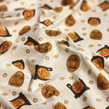 Korean Traditional Mask "Tal" Patterned Cotton Fabric made in Korea by the Half Yard
