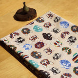 Korean Traditional Collage on Puppy Frame Patterned Cotton Fabric made in Korea by the Half Yard