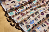 Korean Traditional Collage on Puppy Frame Patterned Cotton Fabric made in Korea by the Half Yard