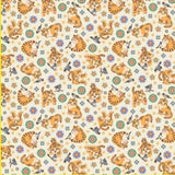 Korean Traditional Cute Baby Derpy Tiger & Magpie Patterned Cotton Fabric made in Korea by the Half Yard