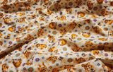 Korean Traditional Cute Baby Derpy Tiger & Magpie Patterned Cotton Fabric made in Korea by the Half Yard