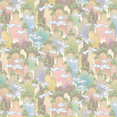 Korean Traditional Colorful Landscape Painting Patterned Cotton Fabric made in Korea by the Half Yard