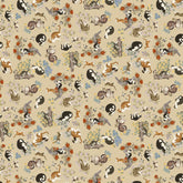 Korean Traditional Art Street Cat Patterned Cotton Fabric made in Korea by the Half Yard