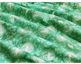 Korean Traditional Crane Celadon Goryeo Cheongja Patterned Cotton Fabric made in Korea by the Half Yard