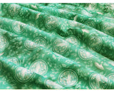 Korean Traditional Crane Celadon Goryeo Cheongja Patterned Cotton Fabric made in Korea by the Half Yard