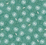 Korean Traditional Crane Celadon Goryeo Cheongja Patterned Cotton Fabric made in Korea by the Half Yard