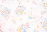 草莓熊兔圖案 40 年代韓國原廠製造面料 36 英寸 x 58 英寸或 90 x 145 厘米