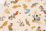 Alice in Wonderland Alice & Friends Cotton Linen Canvas Fabric printed in Japan by the Half Yard