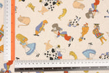 Alice in Wonderland Alice & Friends Cotton Linen Canvas Fabric printed in Japan by the Half Yard