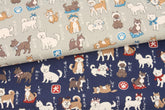 Kokka Delivery 柴犬動物圖案布料 日本牛津布半碼