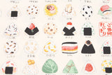 Japan Rice Ball Onigiri Pictorial Patterned Japanese Oxford Fabric by the Half Yard