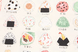 Japan Rice Ball Onigiri Pictorial Patterned Japanese Oxford Fabric by the Half Yard