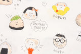 Japan Rice Ball Onigiri Family Patterned Japanese Oxford Fabric by the Half Yard