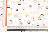 Japan Rice Ball Onigiri Family Patterned Japanese Oxford Fabric by the Half Yard