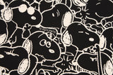 Snoopy Peanuts Monochrome Tone Oxford Fabric printed in Japan by the Half Yard