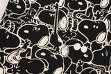 Snoopy Peanuts Monochrome Tone Oxford Fabric printed in Japan by the Half Yard
