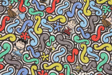 Liberty Tana Lawn Snoopy Peanuts Squiggly Geometry Fabric printed in Japan FQ 45cm by 53cm or 18" by 21"