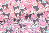 My Melody & Kuromi 50th Anniversary Oxford Licensed Fabric printed in Japan by the Half Yard