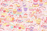 Sanrio Characters Sweet Theme Cafe Licensed Fabric printed in Japan by the Half Yard