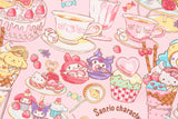 Sanrio Characters Sweet Theme Cafe Licensed Fabric printed in Japan by the Half Yard