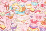 Sanrio Characters Sweet Theme Cafe Licensed Fabric printed in Japan by the Half Yard