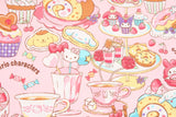 Sanrio Characters Sweet Theme Cafe Licensed Fabric printed in Japan by the Half Yard