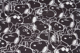 Kiyohara Snoopy Peanuts Monochrome Water-proof Fabric by the Half Yard 45 x 145cm or 18" x 57"