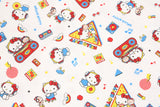 Sanrio Hello Kitty Music Retro Player Oxford Licensed Fabric printed in Japan by the Half Yard