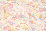 Sanrio Characters Dessert Time Oxford Licensed Fabric printed in Japan by the Half Yard