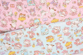 Sanrio Characters Dance Party Oxford Licensed Fabric printed in Japan by the Half Yard