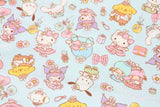 Sanrio Characters Dance Party Oxford Licensed Fabric printed in Japan by the Half Yard