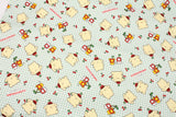 Sanrio Character Pompompurin Cherry Oxford Licensed Fabric printed in Japan by the Half Yard