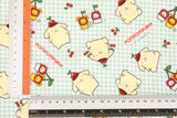 Sanrio Character Pompompurin Cherry Oxford Licensed Fabric printed in Japan by the Half Yard