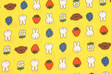Miffy Fruits Flower Yellow Licensed Fabric printed in Japan by the Half Yard