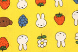 Miffy Fruits Flower Yellow Licensed Fabric printed in Japan by the Half Yard