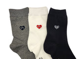 3 Pairs of Heart Patterned Half-Crew Socks Men's Sock