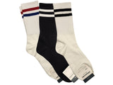 3 Pairs of Stripe Patterned Half-Crew Socks Men's Sock