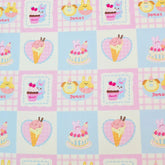 草莓熊兔圖案 40 年代韓國原廠製造面料 36 英寸 x 58 英寸或 90 x 145 厘米