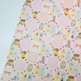 草莓熊兔圖案 40 年代韓國原廠製造面料 36 英寸 x 58 英寸或 90 x 145 厘米