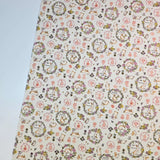 Rabbit in Flower Circlet Patterned 40s Fabric made in Korea by the Yard 36" x 58" or 90 x 145cm