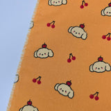 チェリードッグパピー柄 40年代生地 韓国製 ヤード単位 36インチ x 58インチまたは90 x 145cm