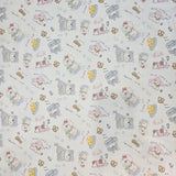 かわいい犬の子犬柄の40年代生地、韓国製、ヤード単位、36インチ x 58インチまたは90 x 145cm